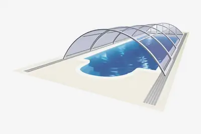 3D render bazénového zastřešení Alukov Azure