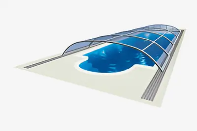 3D render bazénového zastřešení Alukov Azure Flat