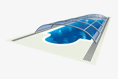 3D render bazénového zastřešení Alukov Elegant Neo