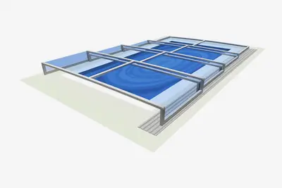 3D render bazénového zastřešení Alukov Terra